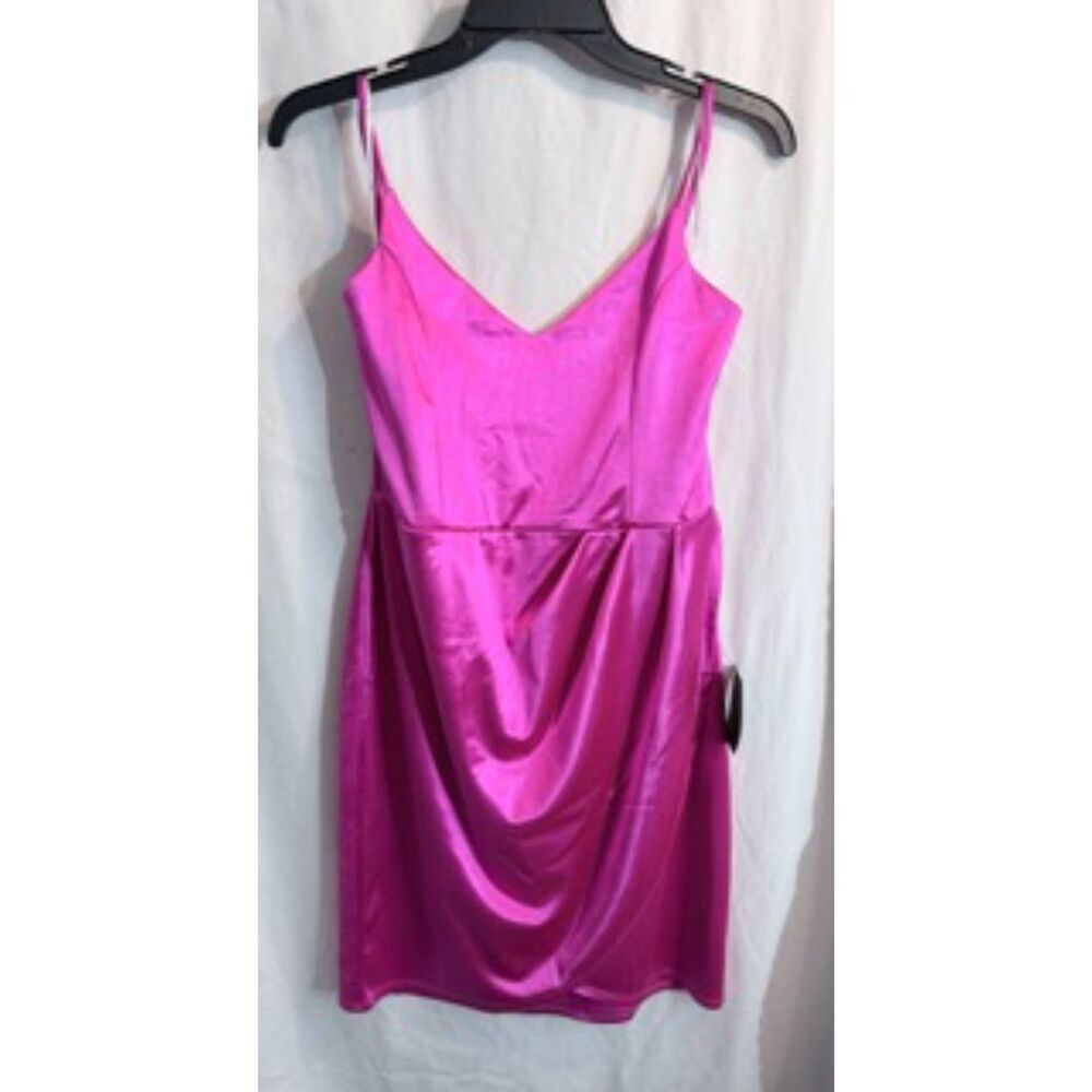 NWT- Lulu's Forever Your Girl Magenta Satin Dress- XL
